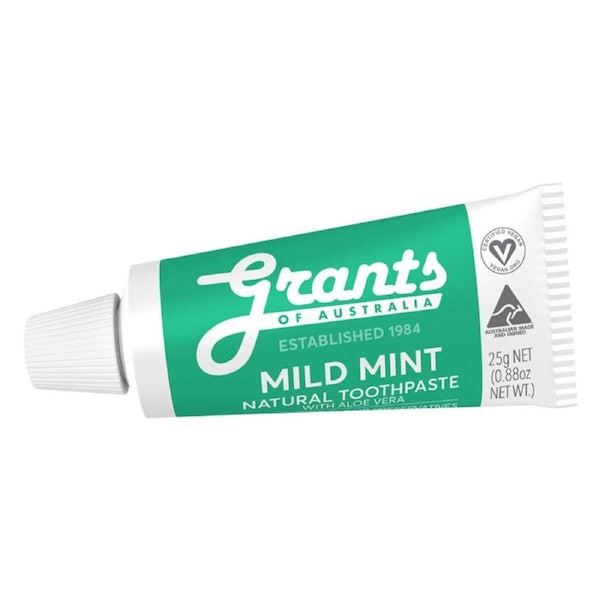 Grants Natural Toothpaste Mild Mint Fluoride Free 25g