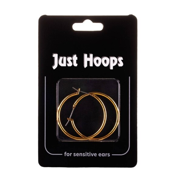 Studex Just Hoops 28mm Hoop Earring Gold Plated 1 Pair