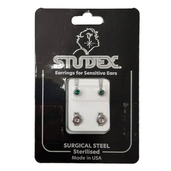 Studex Regular Birthstone May Silver Stud Earring 1 Pair