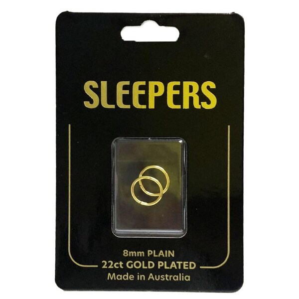Studex Mini Plain Sleeper Earring Gold Plated 8mm - 1 Pair