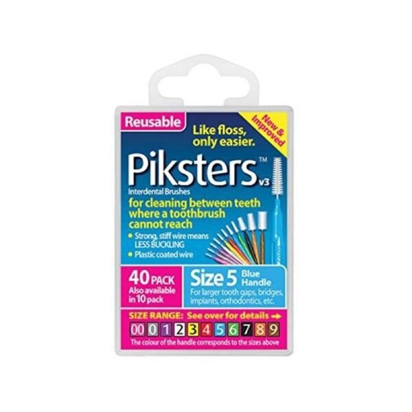 Piksters Interdental Brushes Size 5 Blue 40 Pack