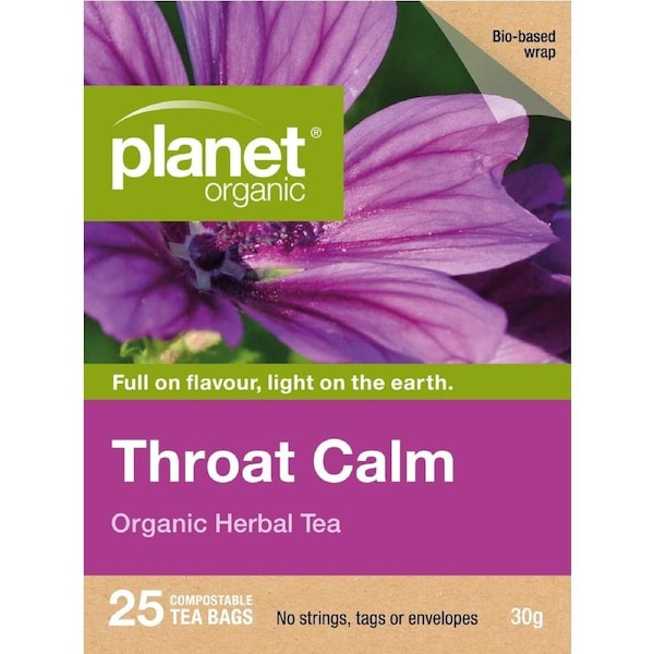 Planet Organic Throat Calm Tea Bags 25 Pack