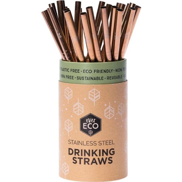 Ever Eco Rose Gold Straight Straw Single