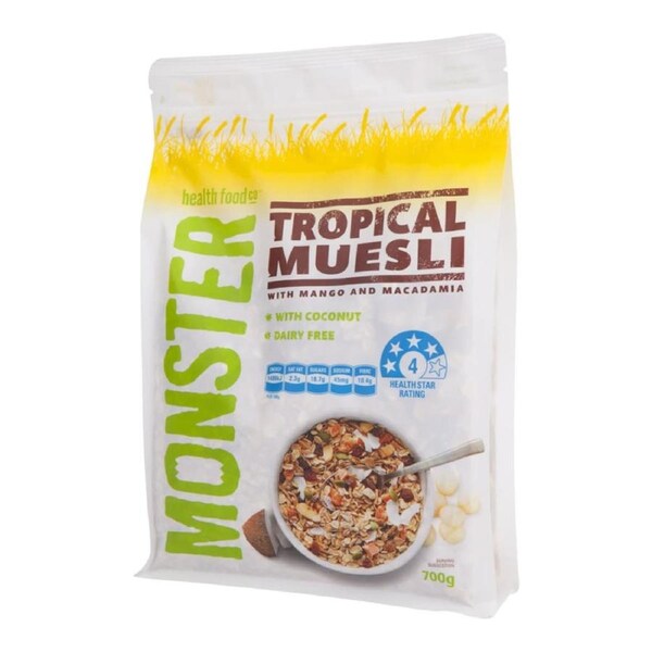 Monster Health Food Co Tropical Muesli Mango Macadamia 700g