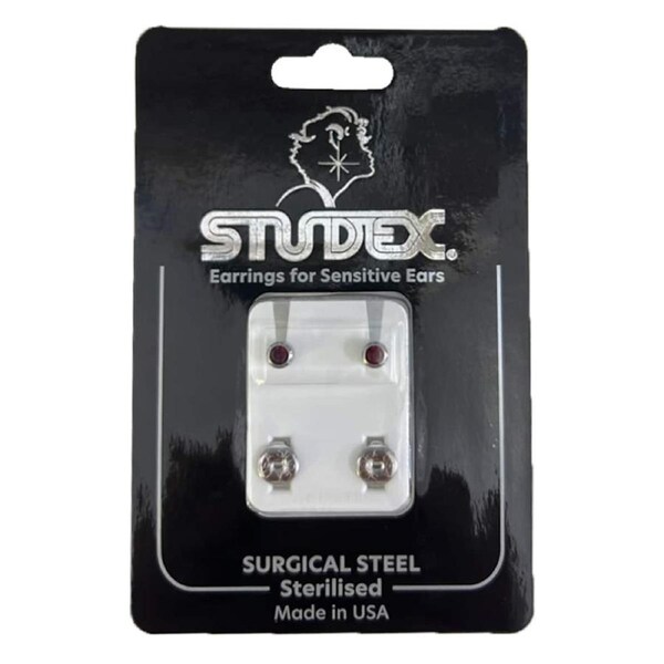 Studex Regular Birthstone January Silver Stud Earring 1 Pair