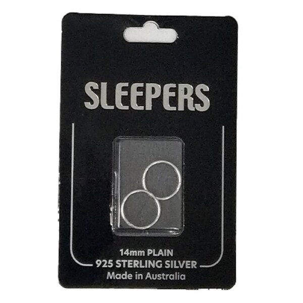 Studex Plain Medium 14mm Sleeper Earring Silver 1 Pair