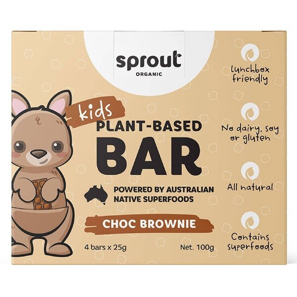 Sprout Organic Kids Plant Based Choc Brownie Bars 4 Pack