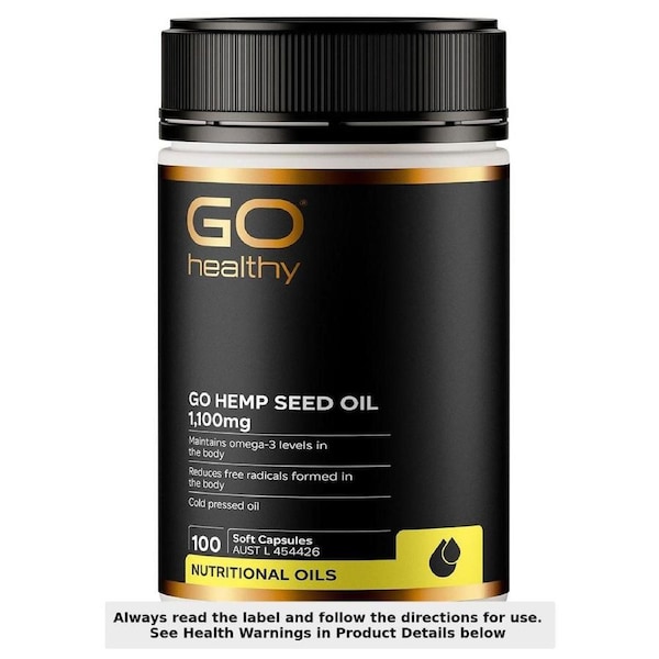 GO Healthy Hemp Seed Oil 1100mg - 100 Capsules
