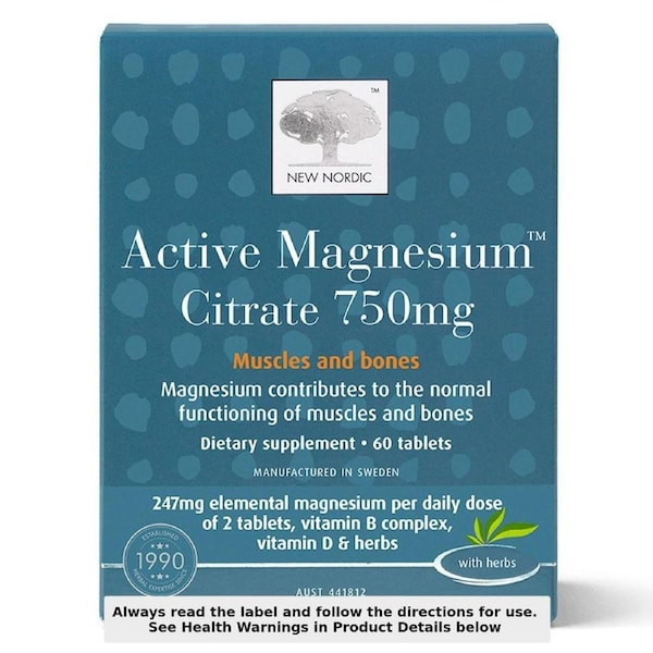New Nordic Active Magnesium Citrate 750mg 60 Tablets
