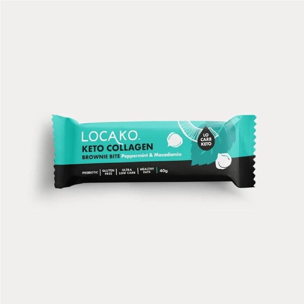 Locako Keto Collagen Brownie Bite Peppermint Macadamia 40g