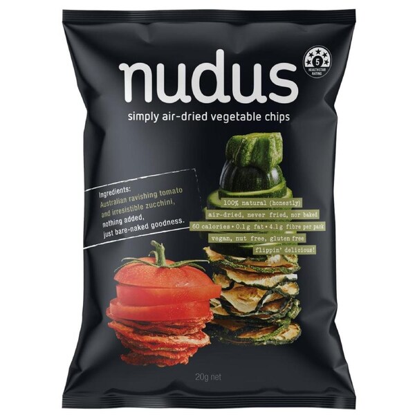 Nudus Air-Dried Tomato & Zucchini Vegetable Chips 20g