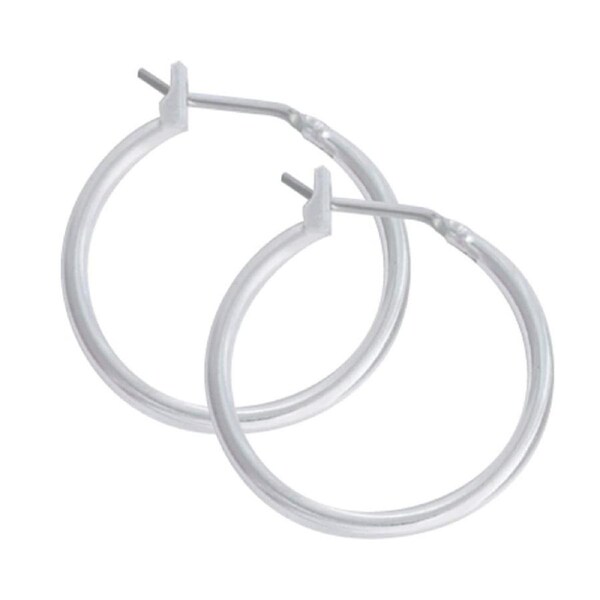 Studex Just Hoops 19mm Hoop Earring Rhodium 1 Pair