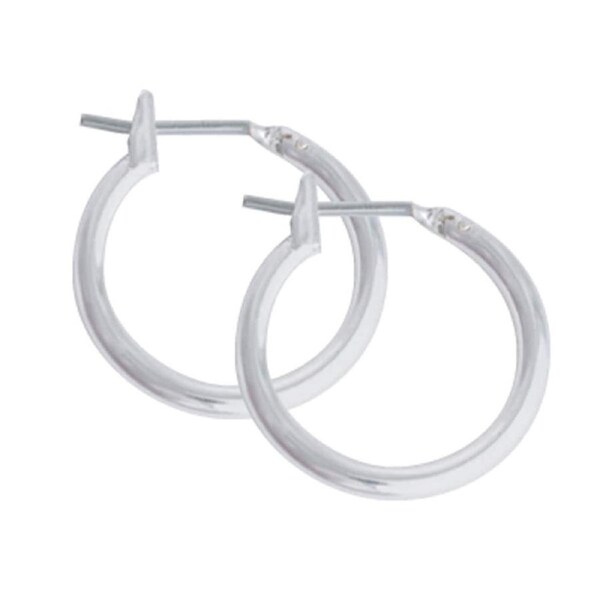 Studex Just Hoops 13mm Hoop Earring Rhodium 1 Pair