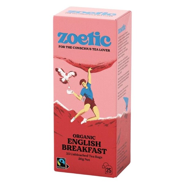 Zoetic Organic English Breakfast Tea Bags 25 Pack