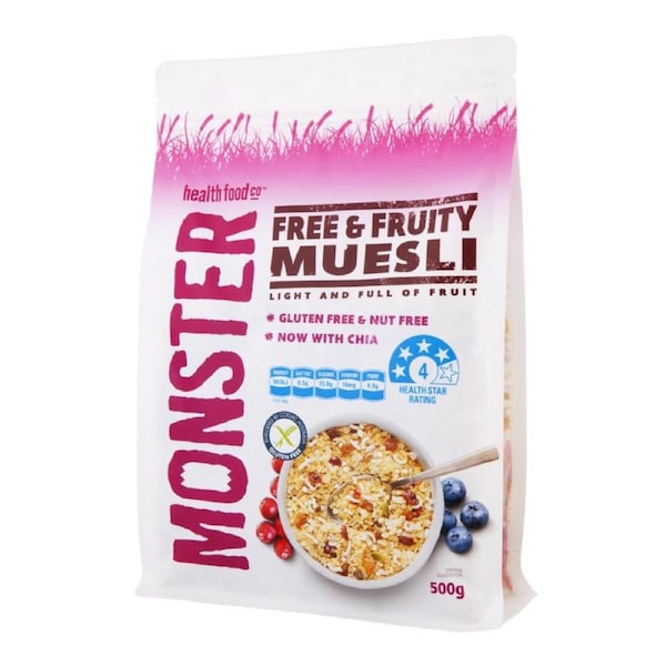 Monster Health Food Co Free & Fruity Muesli - Gluten Free 500g