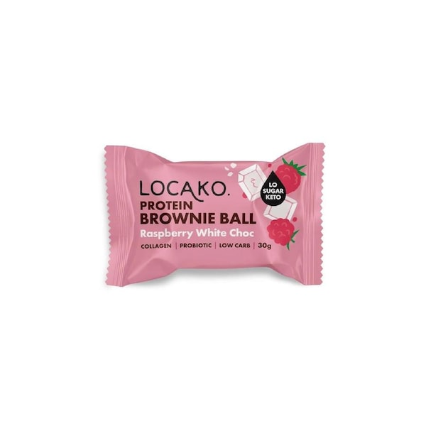 Locako Protein Brownie Balls Raspberry White Choc 30g
