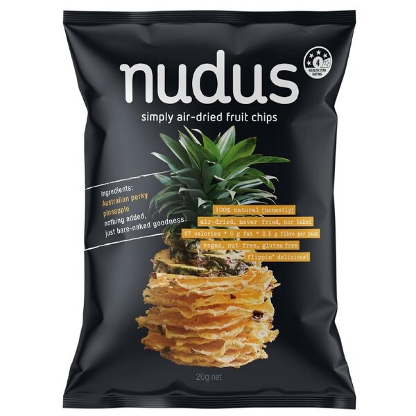 Nudus Air-Dried Pineapple Fruit Chips 20g