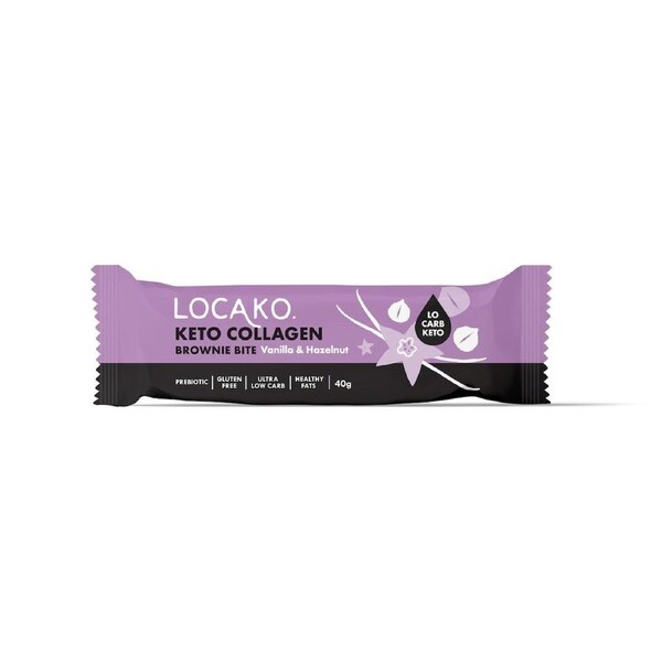 Locako Keto Collagen Brownie Bite Vanilla Hazelnut 40g
