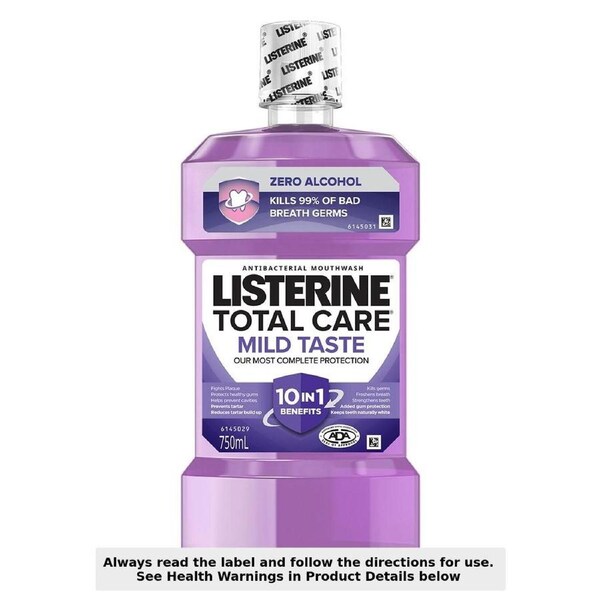 Listerine Total Care Zero Alcohol 10 in 1 Mouthwash 750ml