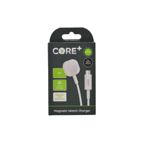 Core Magnetic Watch Charger 2W 1.5m Cable Cradle For Apple Watch 1 to 9 SE White