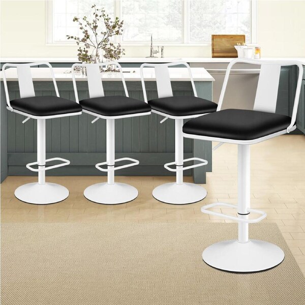 4x ALFORDSON Bar Stools Gloria Industrial Retro Black White