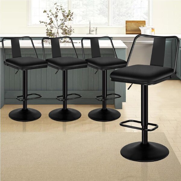4x ALFORDSON Bar Stools Gloria Industrial Retro Black