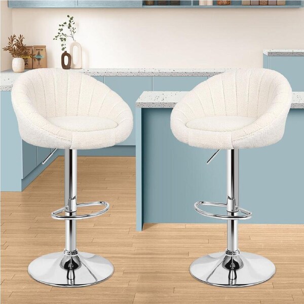 2x ALFORDSON Bar Stools Susan Boucle Padded Beige