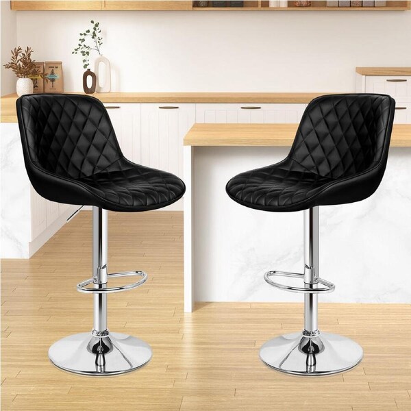 2x ALFORDSON Bar Stools Xena Gas Lift Black