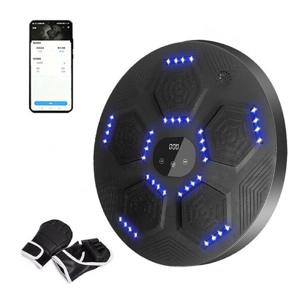 Catzon Music Boxing Machine Wall Mount with Boxing Gloves for Home-Black