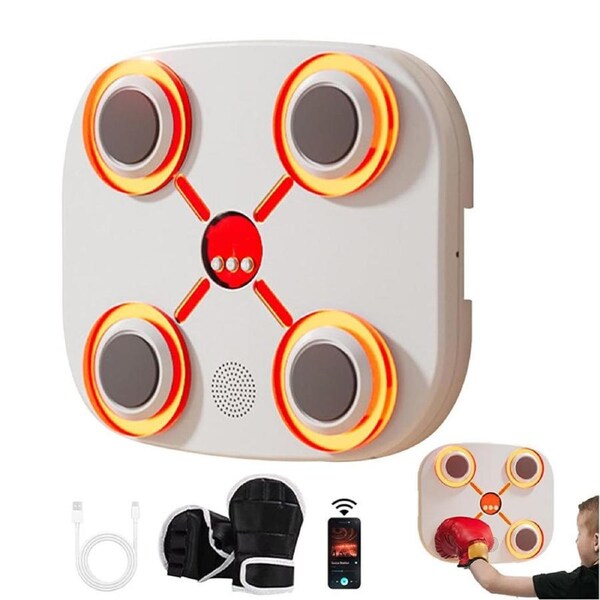 Catzon Boxing Training Machine with Music and Light for Home Gym-White