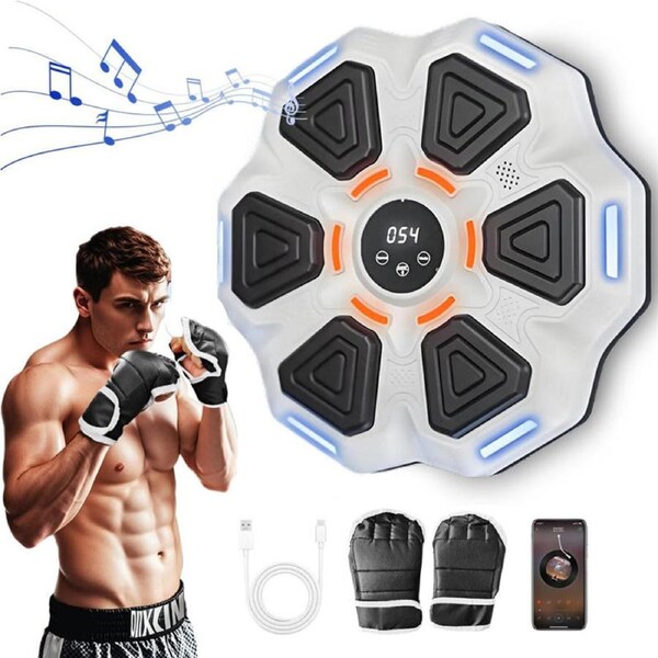 Catzon Smart Music Boxing Machine with 9 Modes for Kids and Adults-White