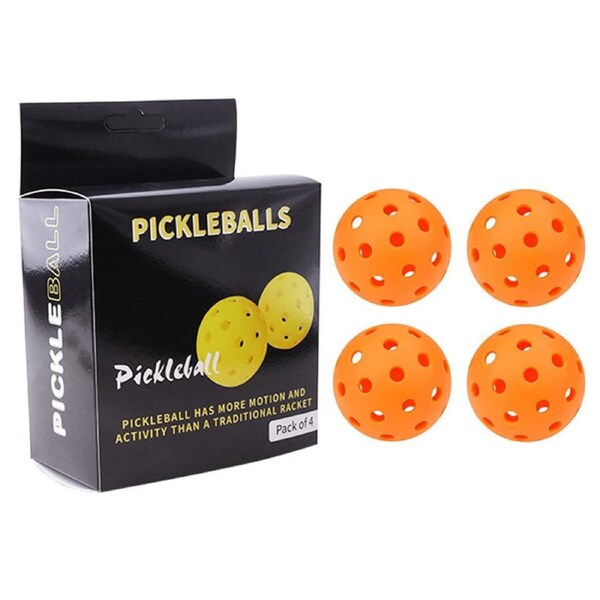 Nevenka 4 Pack 40 Hole Sports Pickleballs High Bounce Durable Pickleballs Gifts for Pickleball Lovers Men Women-Orange