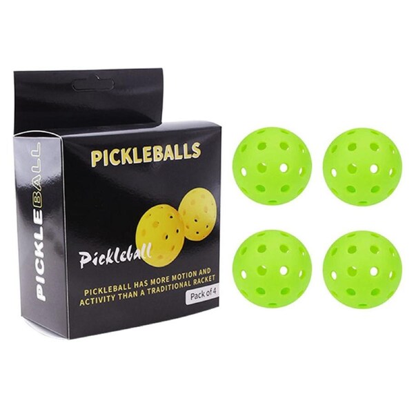 Nevenka 4 Pack 40 Hole Sports Pickleballs High Bounce Durable Pickleballs Gifts for Pickleball Lovers Men Women-Green