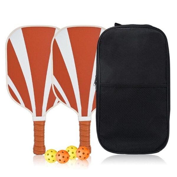 Nevenka Fiberglass Pickleball Paddles Set of 2 PP Honeycomb Core Pickleball Rackets with 4 Balls 1 Bag-RedWhite