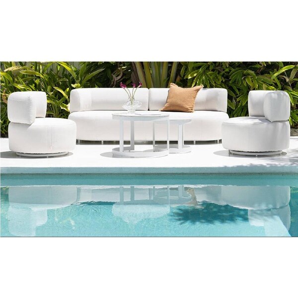 Onslow 3+1+1 Outdoor Lounge in Sunbrella with Round Coffee Table Set - Outdoor Lounges