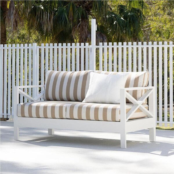 Kansas 2 seater Outdoor Aluminium Lounge in Sunbrella - Outdoor Aluminium Lounges