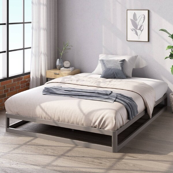 Zinus Metal Bed Frame Queen Double Sizes Grey Metal Bed Base Double