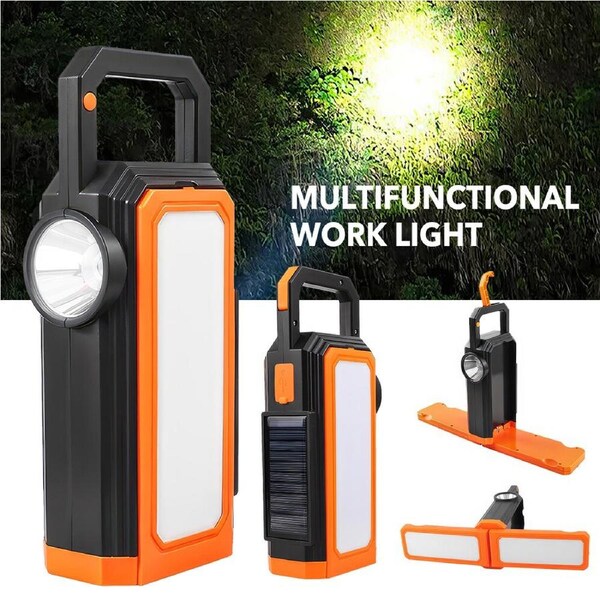 Portable Solar Work Light Usb Rechargeable Torch Camping Car Repair Flood Lights