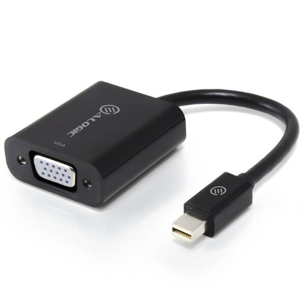 Alogic 20Cm Mini Displayport To Vga Adapter Male To Female Black Mdp-Vgbk-Aco