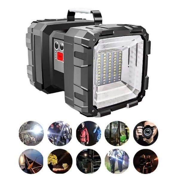 100000 Lumen Rechargeable Heads Flashlight Led Torch Work Light Emergency Lamp