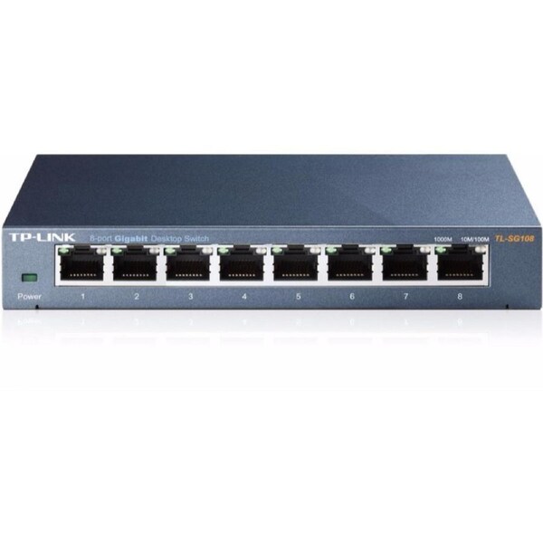 Tp-Link Tl-Sg108 8-Port Gigabit Desktop Switch 1000Mbps Steel Case