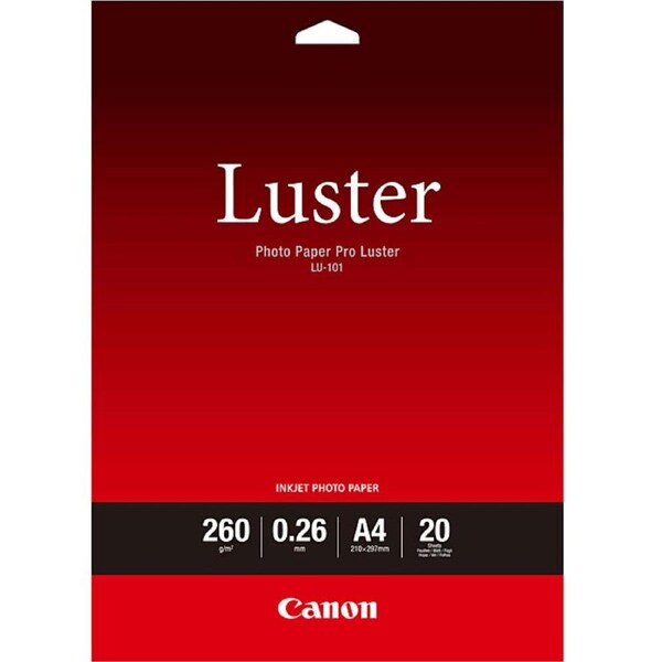 Canon Luster Photo Paper Pro 260Gsm A4 Pack 20