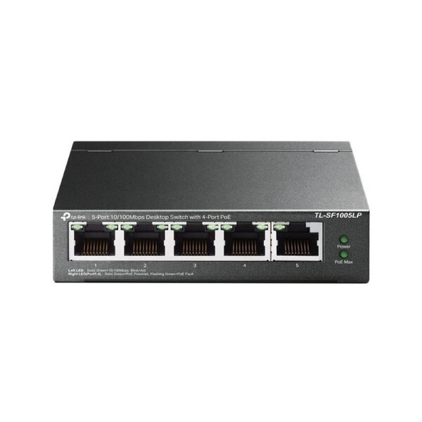 Tp-Link Tl-Sf1005Lp 5 Port 10/100Mbps Desktop Switch With 4 Port Poe Up To 41 W