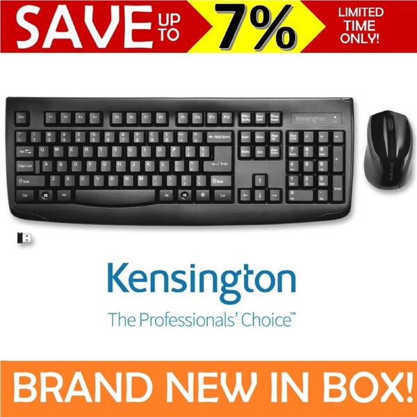 Kensington Wireless Desktop Keyboard + Mouse Set Windows Computer Usb