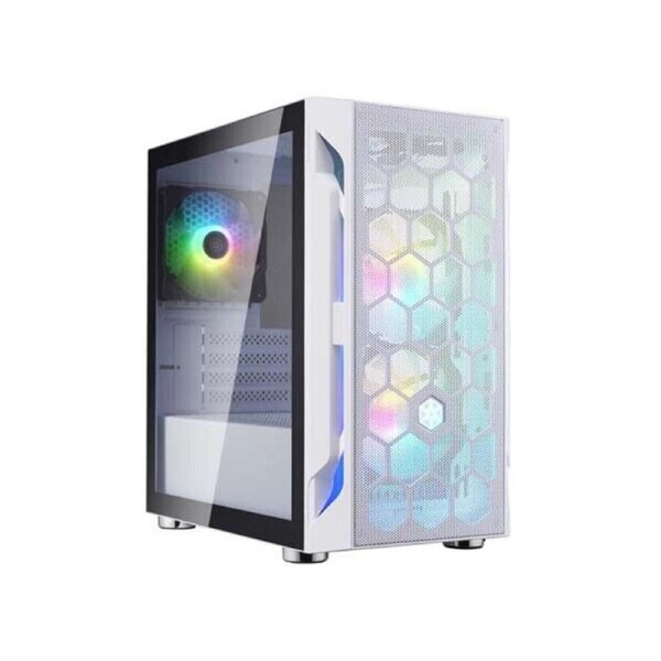 Silverstone Fara H1M Pro Micro-Atx Case W/ 3X Argb Fans And Controller - White