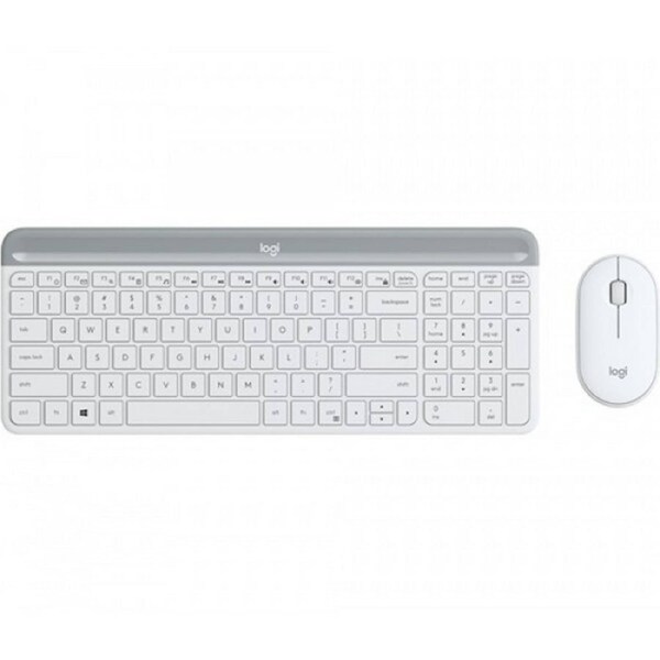 Logitech Mk470 White Slim Wireless Keyboard Mouse Combo Nano Receiver Plug&Pl.Wp