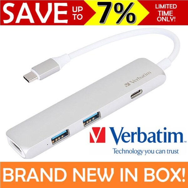 Verbatim Usb C 3.1 Multi-Port Hub Dongle Extension 4K Hdmi Macbook 65281