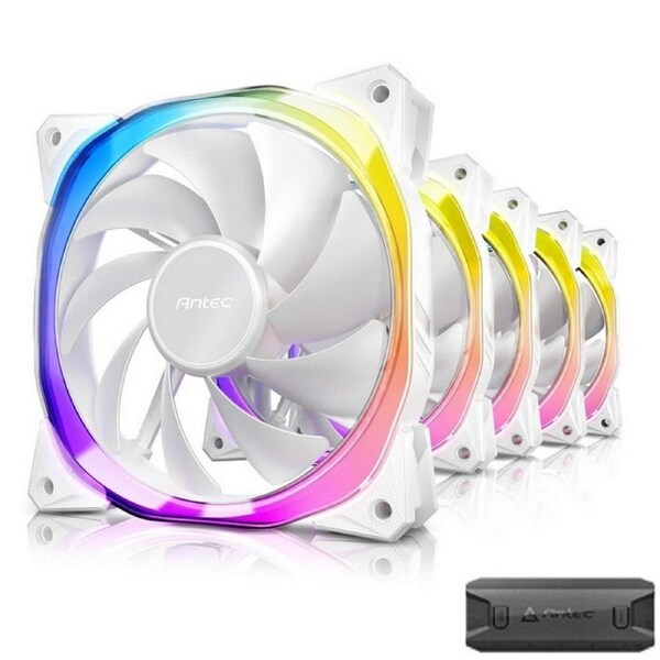 Antec Fusion 5X 120Mm Argb Pwm Hb White Fans With Argb Controller, Sync 5V-3Pin