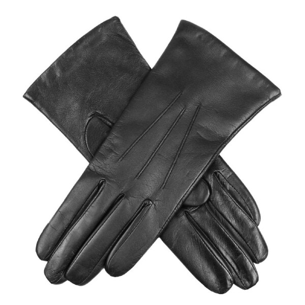Dents Womens Cashmere Lined Touchscreen Leather Gloves in Black 8