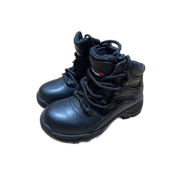 Telas Ankle Cut Leather Combat w Side Zip Boots Shoes E - Black US 4